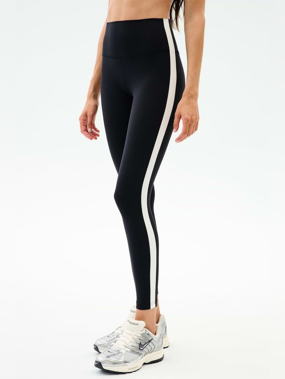 Splits59 Clare High Waist Rigor 7/8 Leggings White Stripe